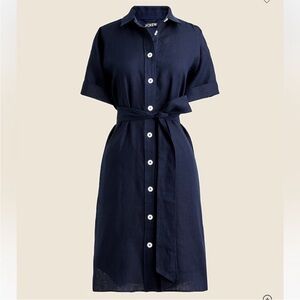 J. Crew Navy Button-Up Shirt Dress